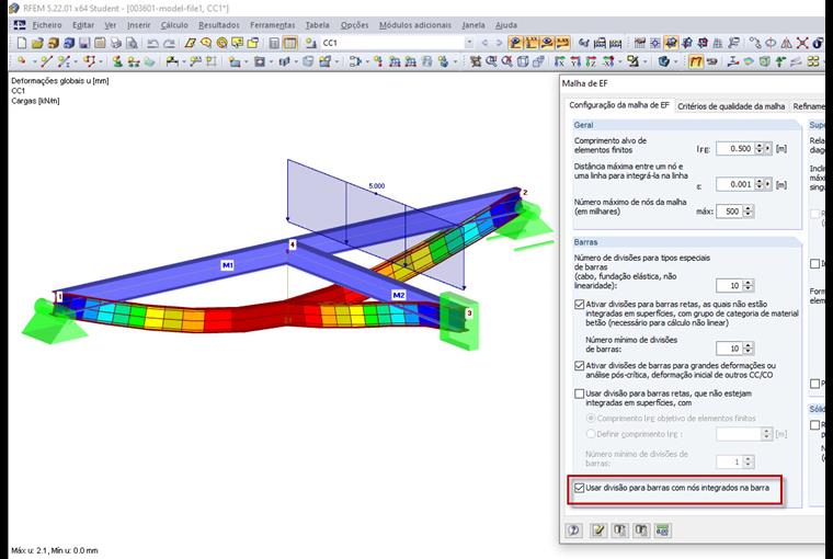 Deformação quando a opção está ativada