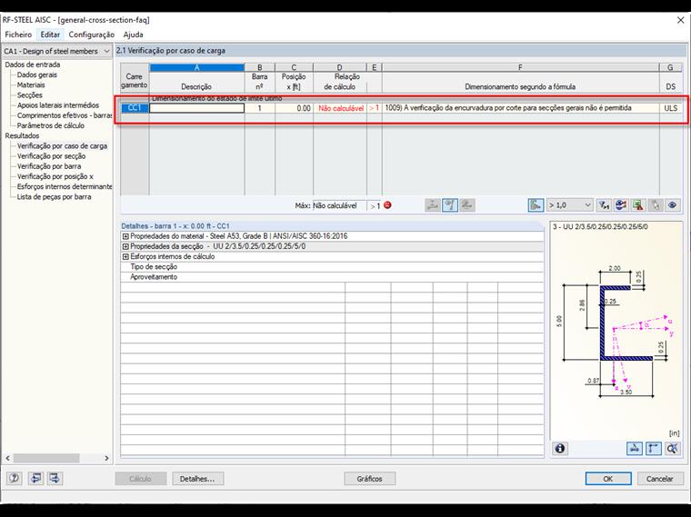 Mensagem de erro "Não dimensionável"