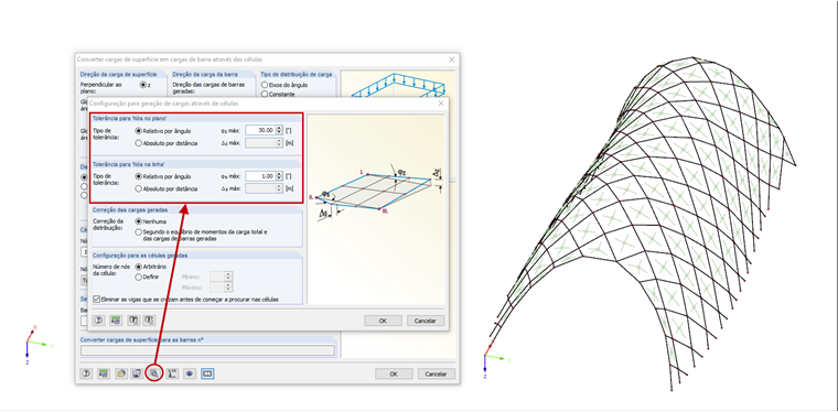 Configurações para tolerâncias de nó
