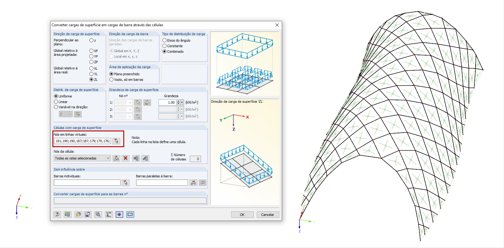 Criação de linhas virtuais