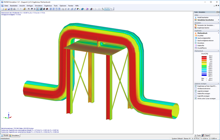 Pressão de superfície na malha OpenFOAM