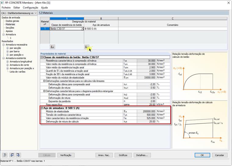 Resistência à tração f_tk com uma parte crescente da curva de tensão-deformação