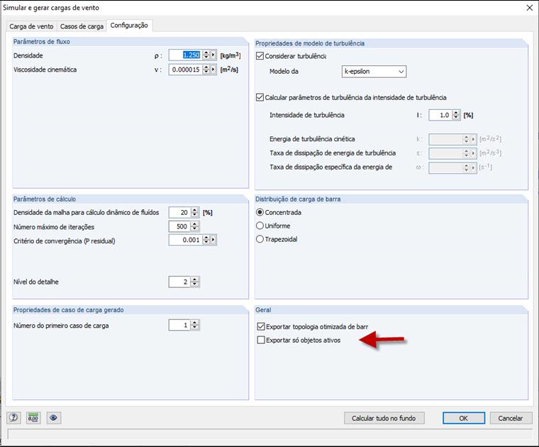 simular e gerar cargas de vento