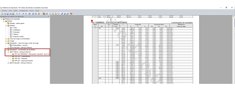 Detalhes (valores dos nós e valores extremos)