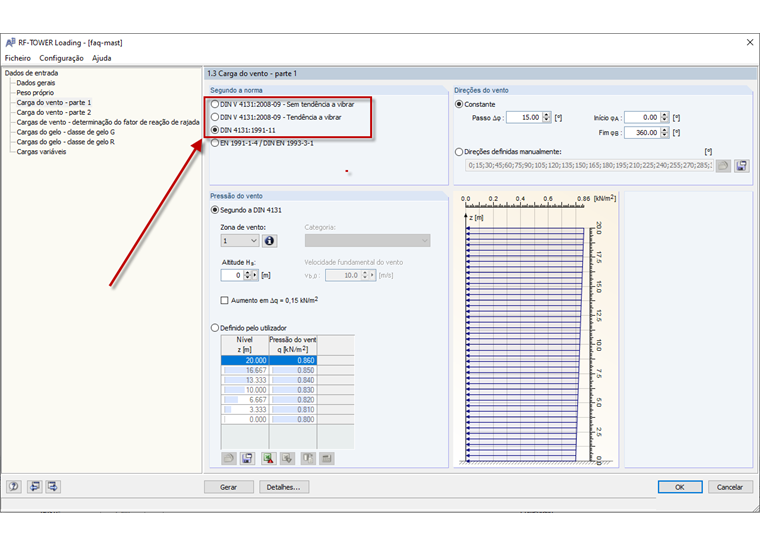 Carga de vento – Seleção da norma