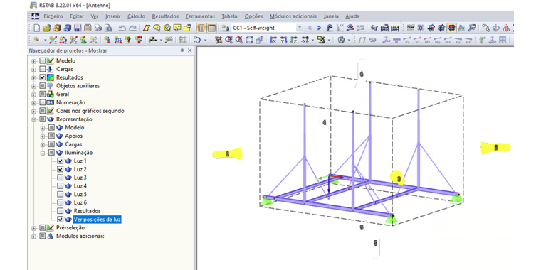 Ver posições da luz