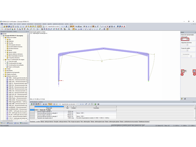 Configurações do painel