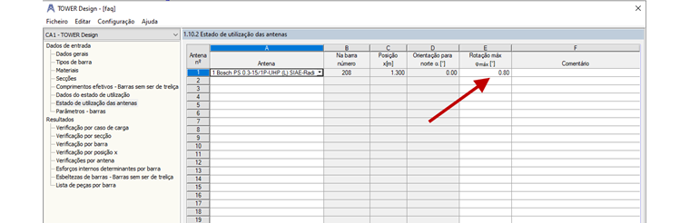 Janela 1.10.2 – Estado de utilização das antenas