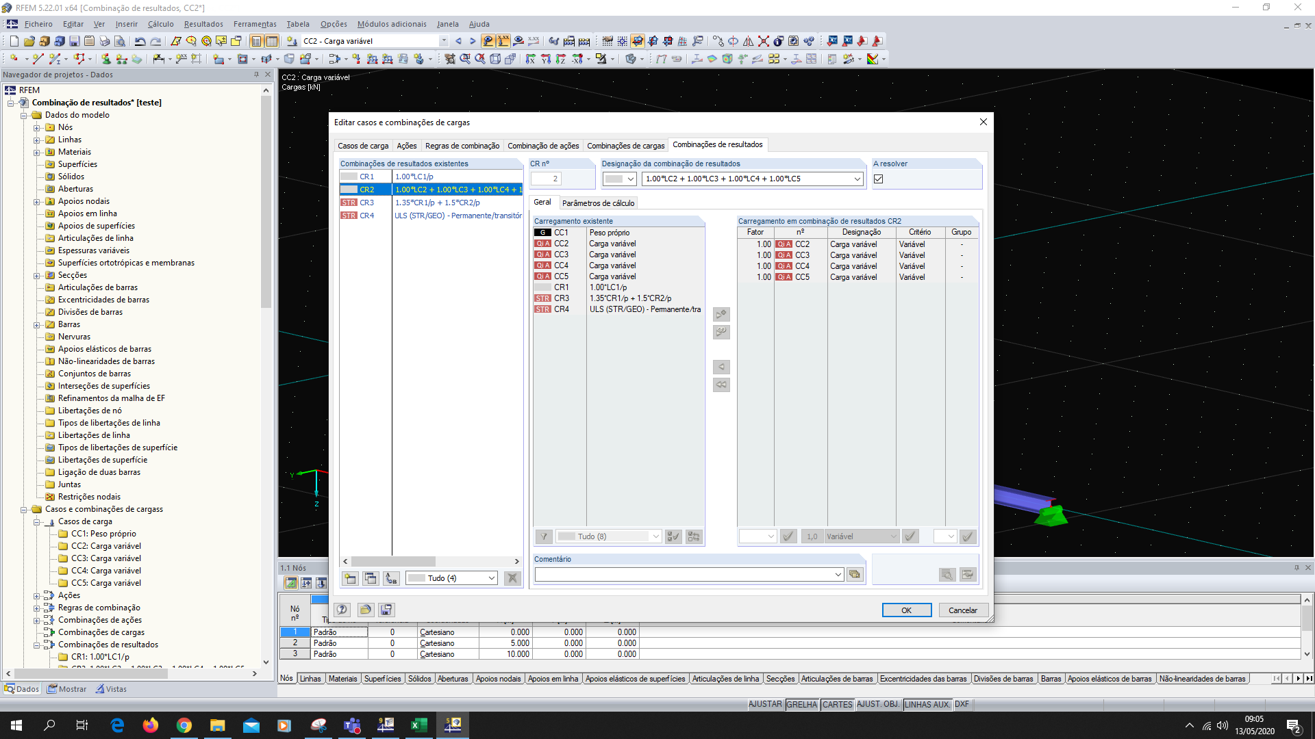 Combinações de resultados criados automaticamente