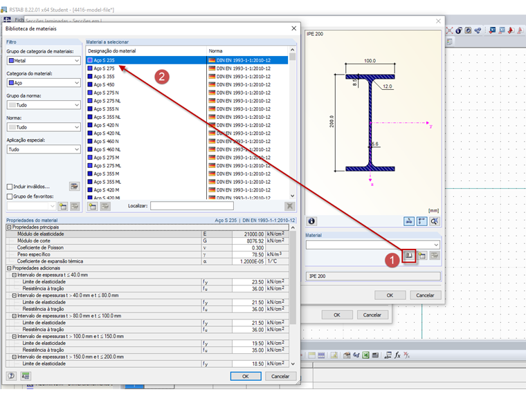 Base de dados de materiais