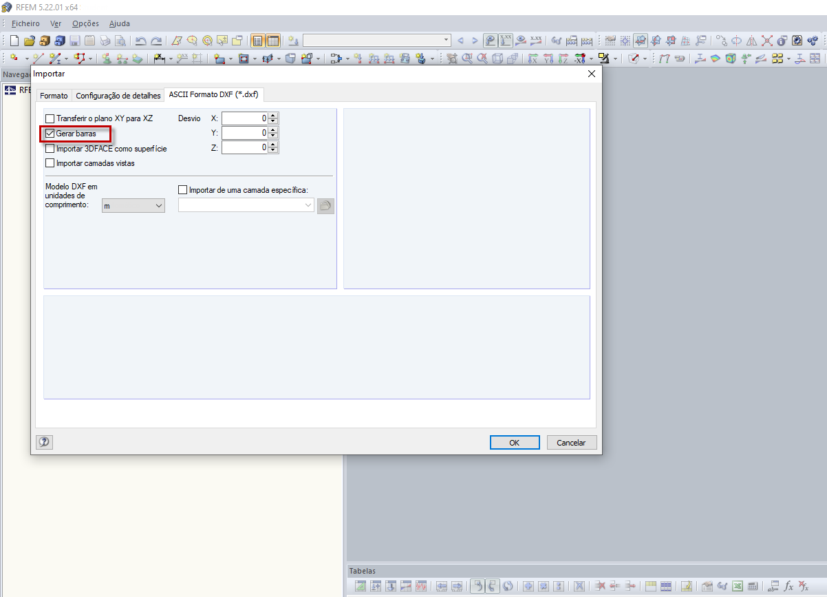 Caixa de diálogo Importar, separador ASCII formato DXF (*.dxf)