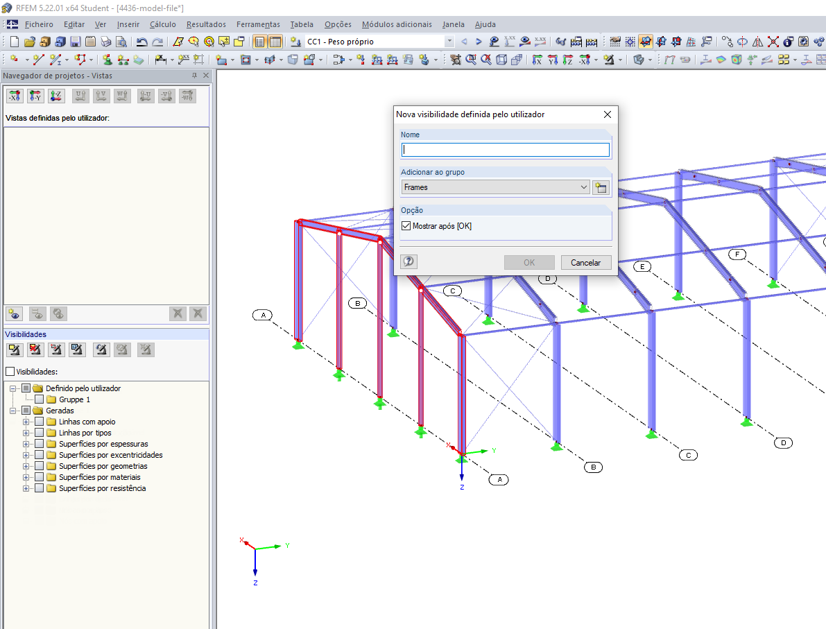 Diálogo "Nova visibilidade definida pelo utilizador"