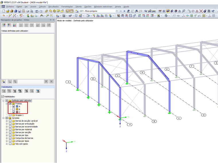 Visibilidades definidas pelo utilizador no Navegador de projetos – Vistas