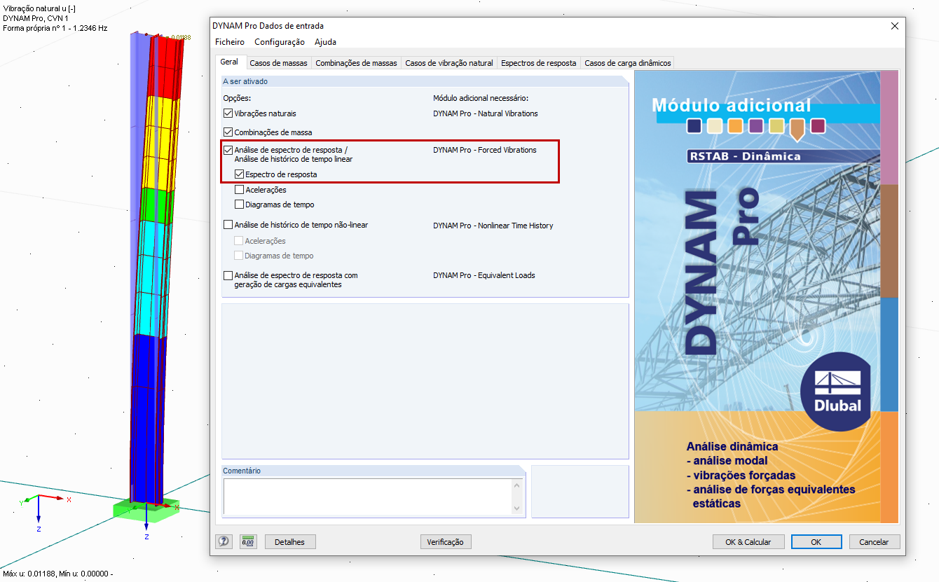 Seleção do módulo: Forced Vibrations