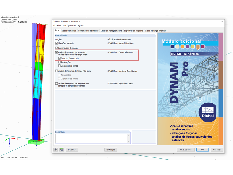 Seleção do módulo: Forced Vibrations