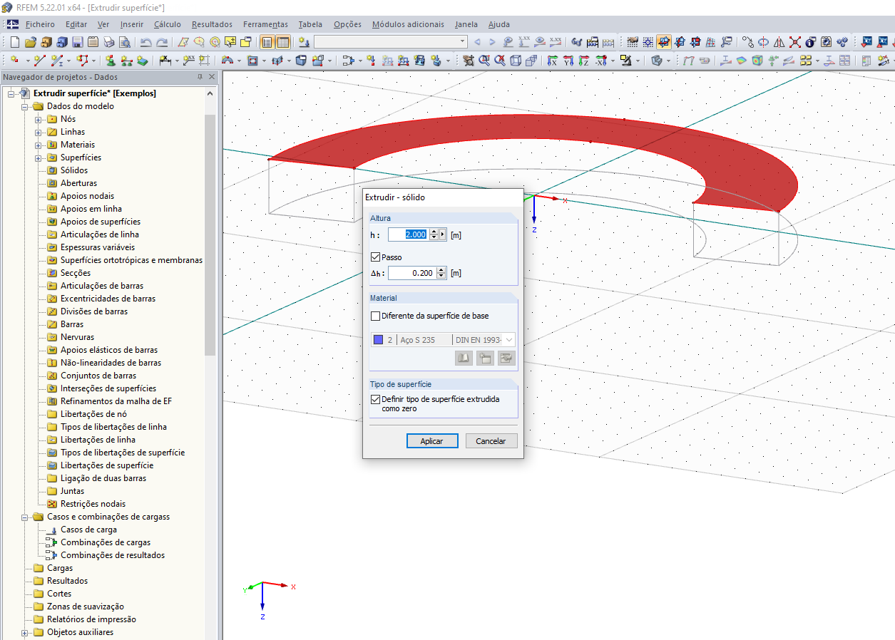 Definição de parâmetros