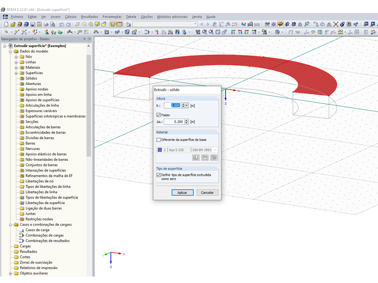 Definição de parâmetros