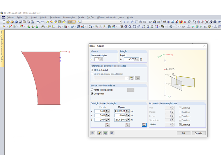 Caixa de diálogo Rodar – Copiar