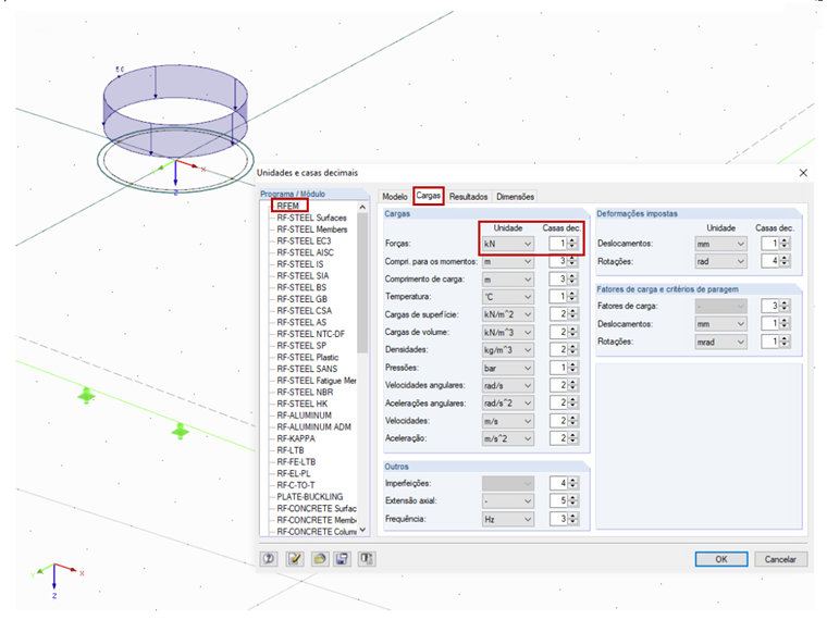 Arredondamento do valor da carga
