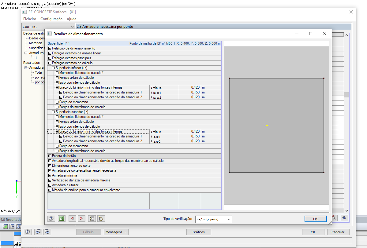 Braço de alavanca com carga de força axial