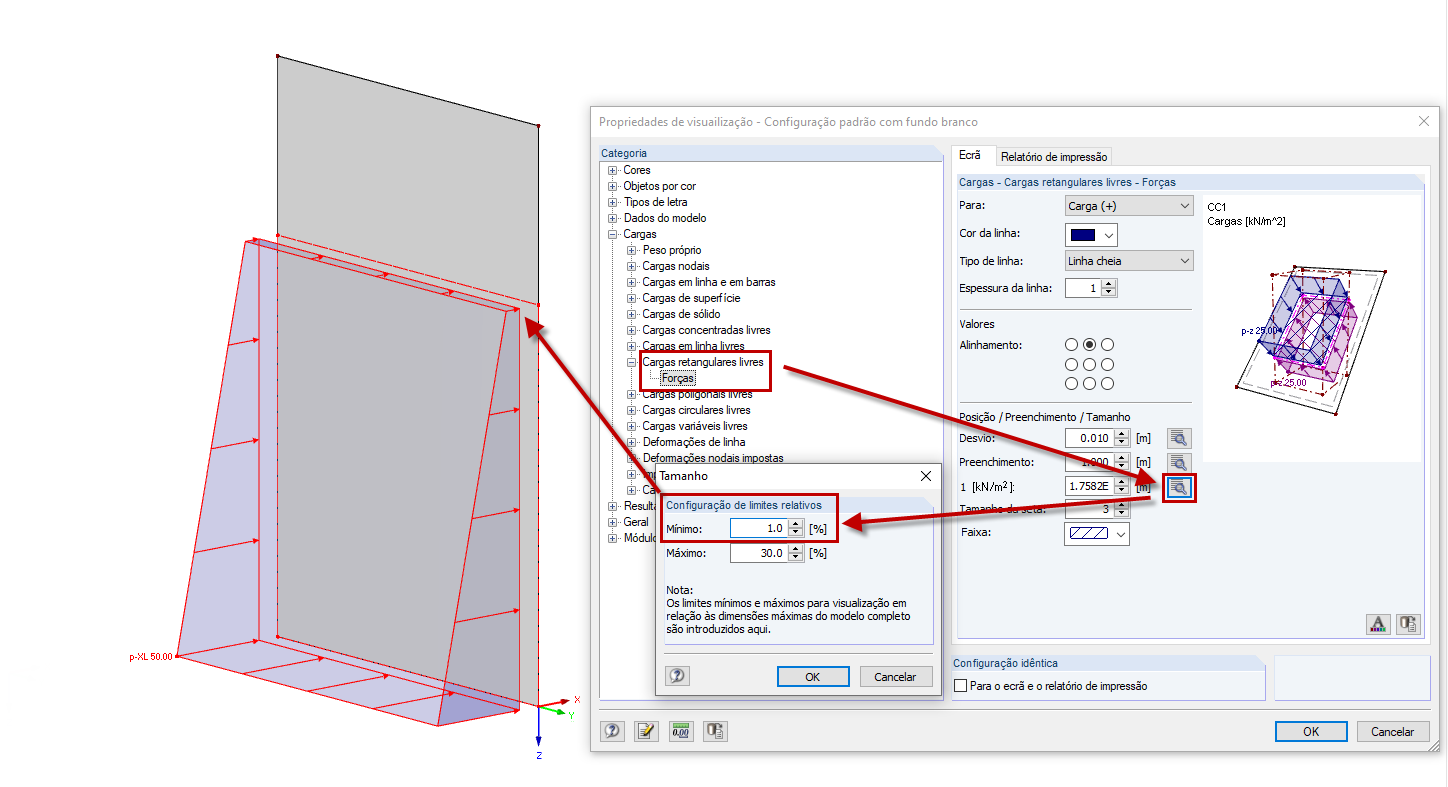 Ajustar a configuração de limites relativos