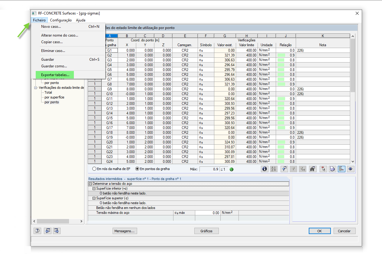 Função de exportação no módulo