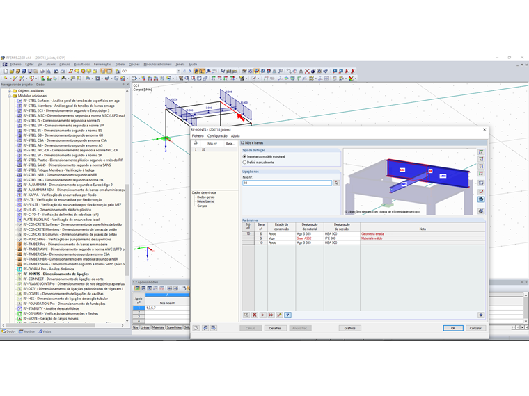 Nota no RF-/JOINTS Steel DSTV