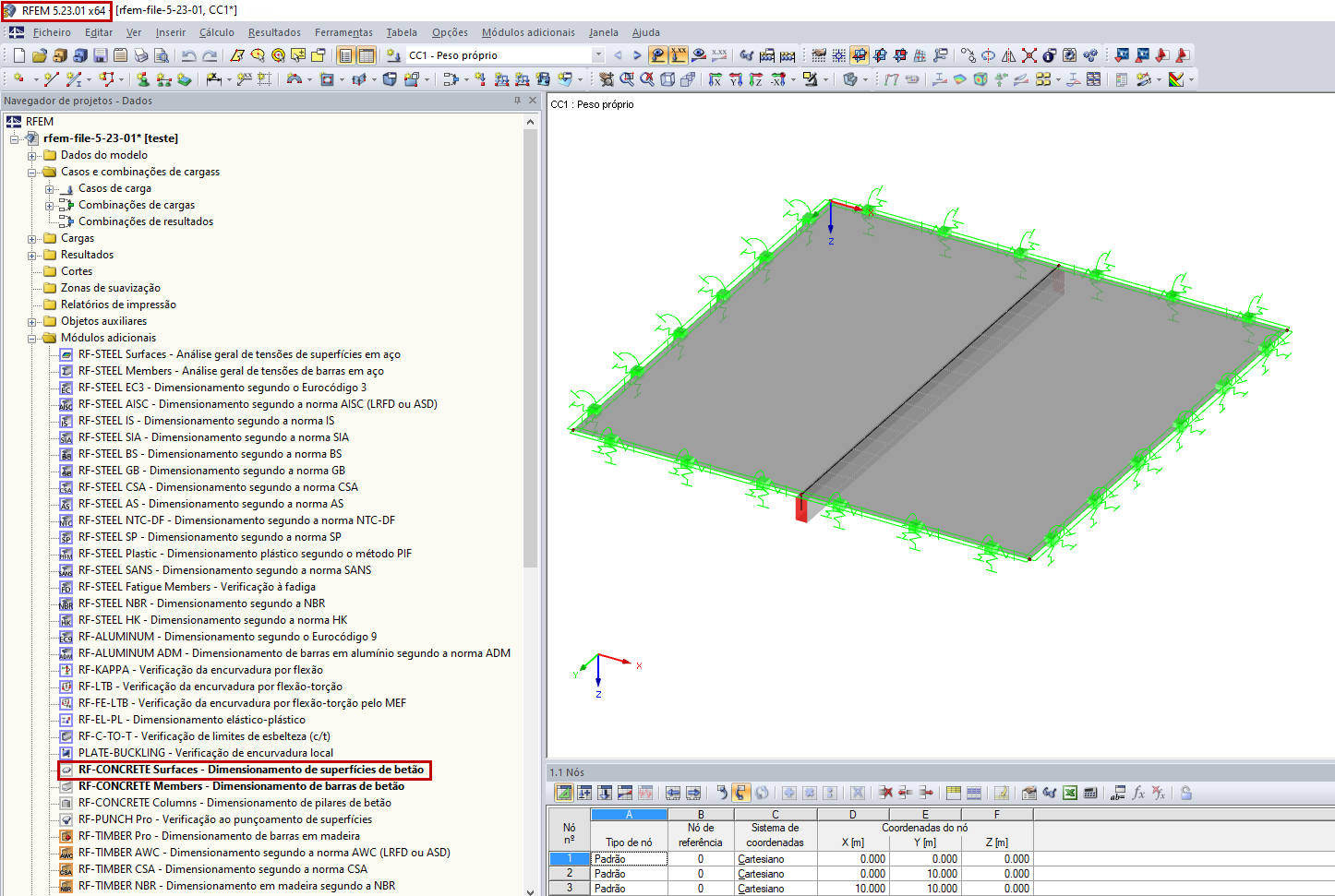 Captura de ecrã da versão 5.23.01 do RFEM