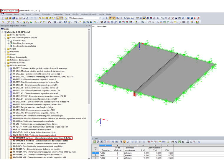 Captura de ecrã da versão 5.23.01 do RFEM