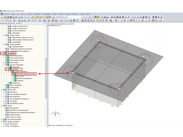 Configurações no Navegador de projetos – Mostrar para ativar "Valores resultantes –Definido automaticamente"