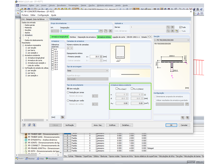 Definição de armadura básica ou mínima