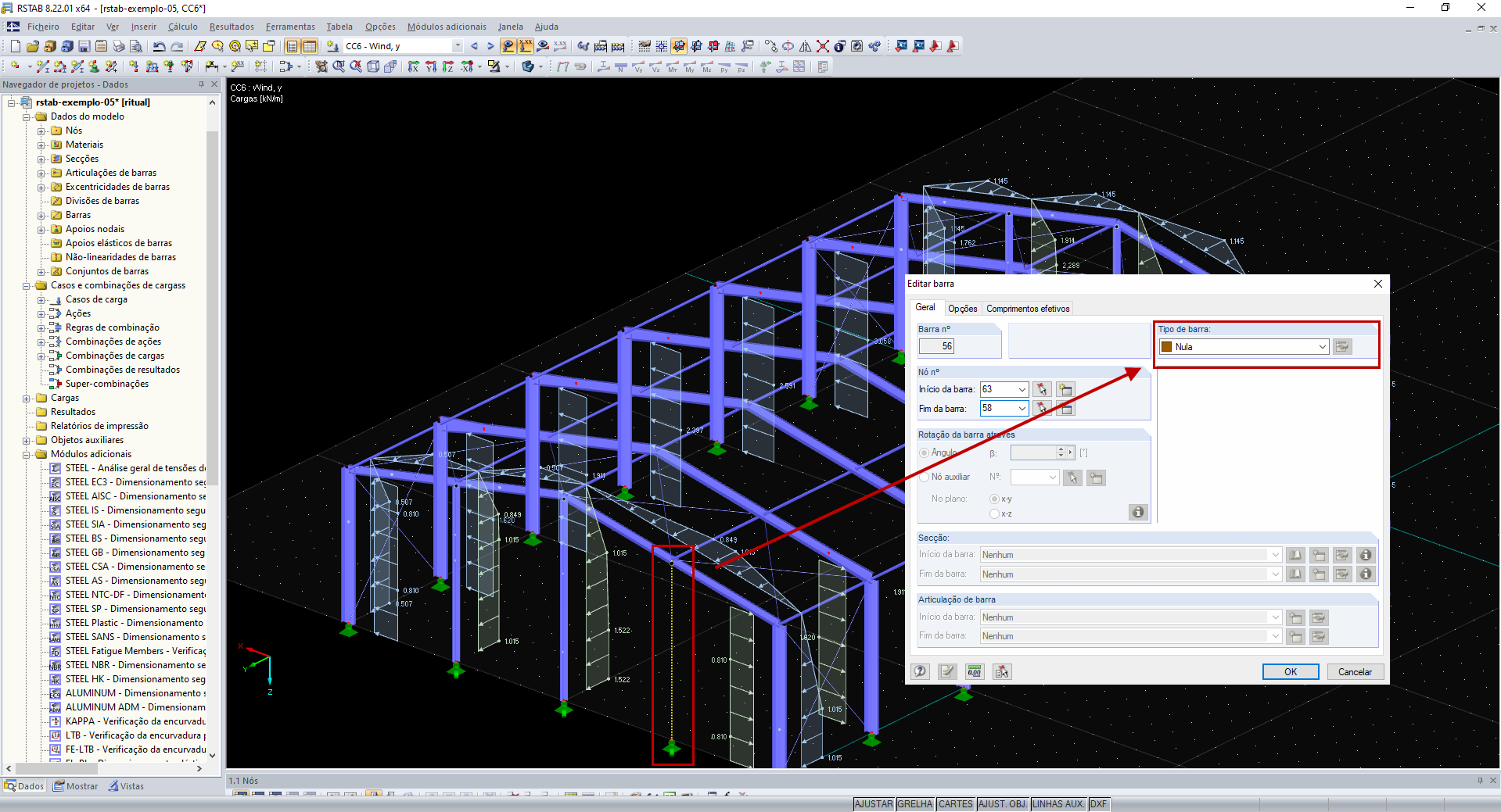 tipo de barra 'Nula'