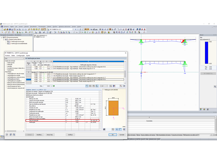 Entalhe – Fator de redução superior a 1,0