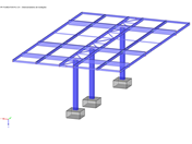 Representação dos blocos da fundação sob os pilares do modelo