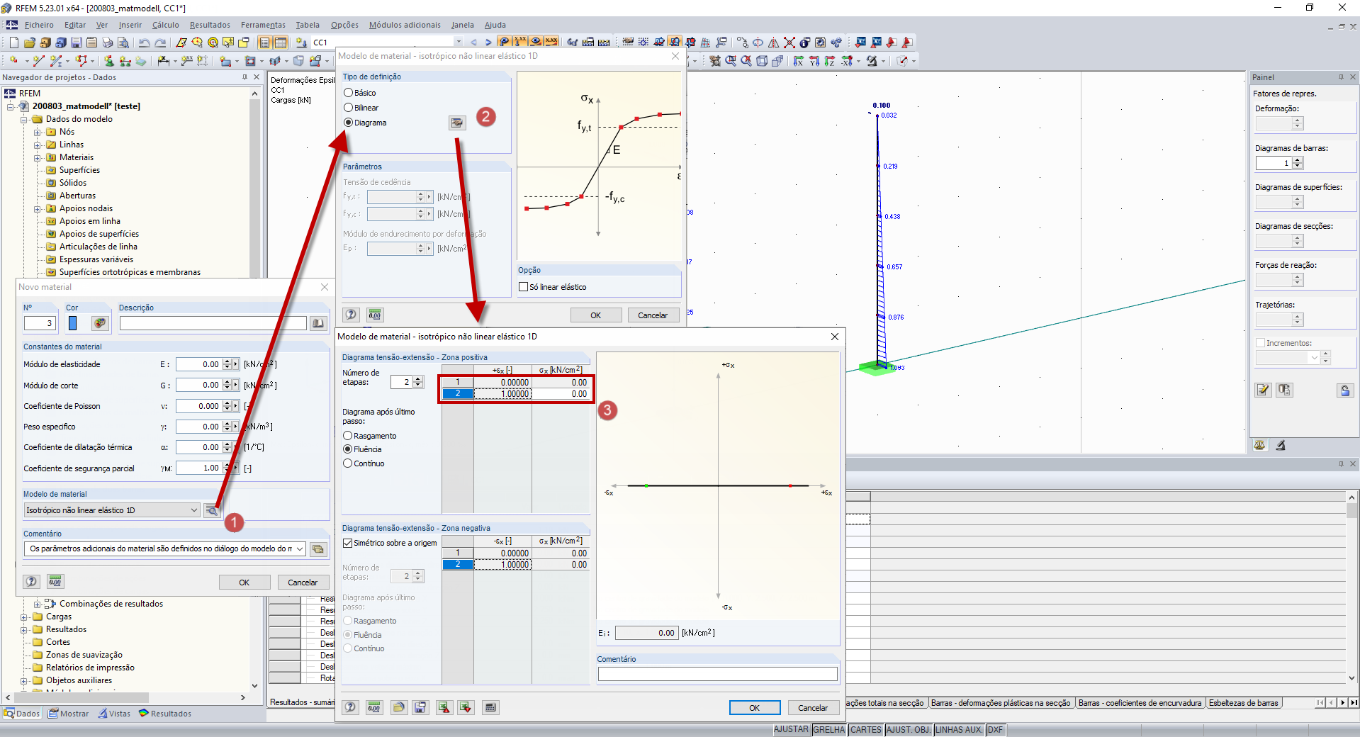 Criação de modelo de material, procedimento errado