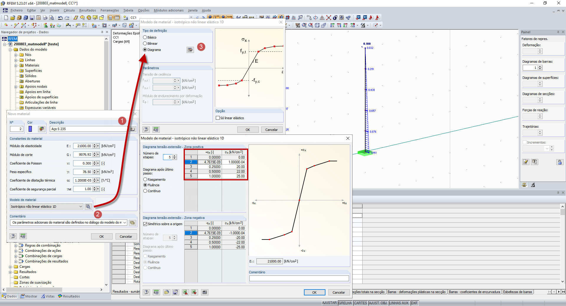 Criação de modelo de material, procedimento correto