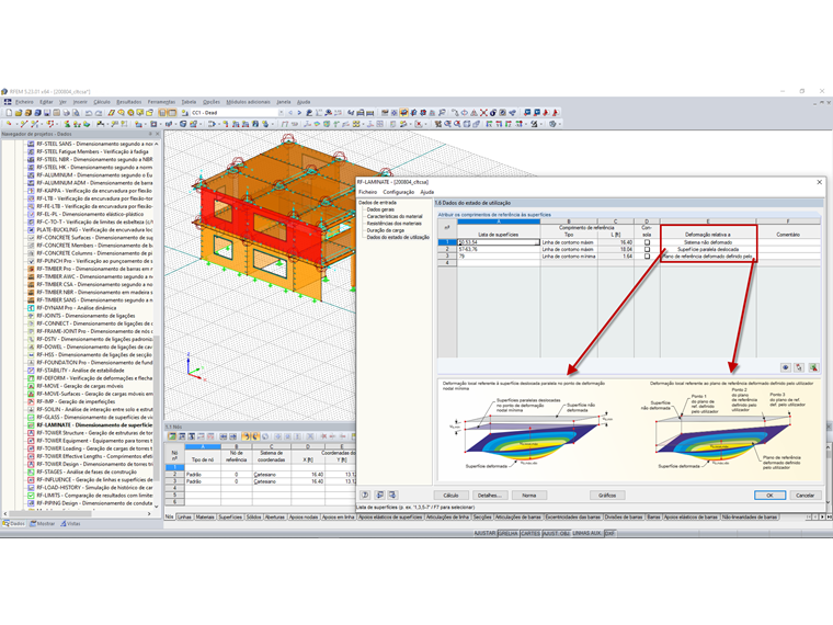RF-LAMINATE – Janela 1.6 Dados do estado de utilização