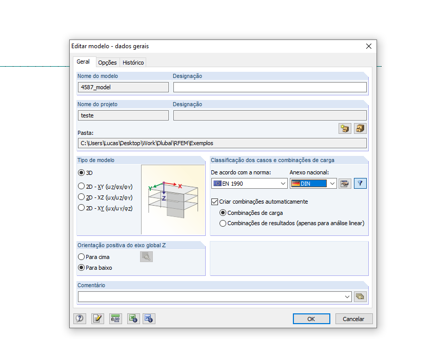 Combinação automática