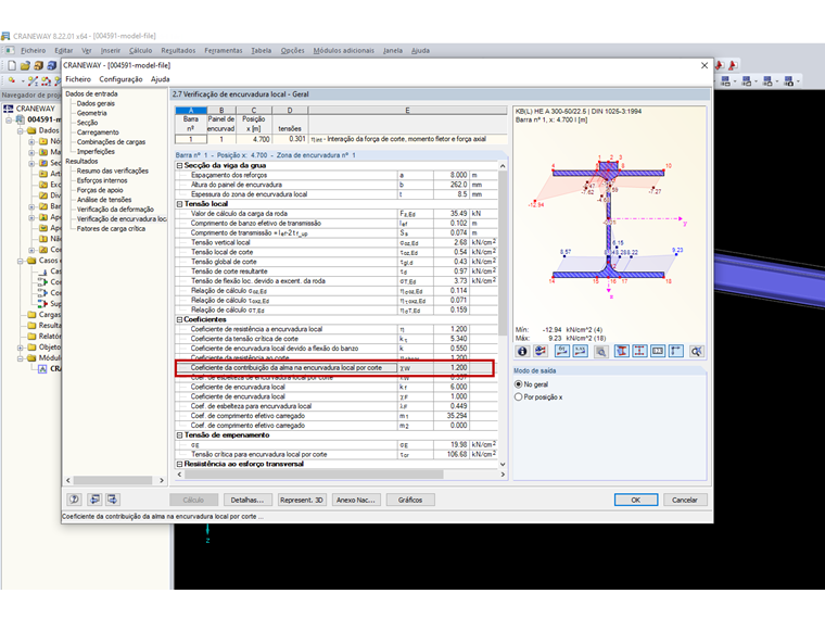 Verificação da encurvadura
