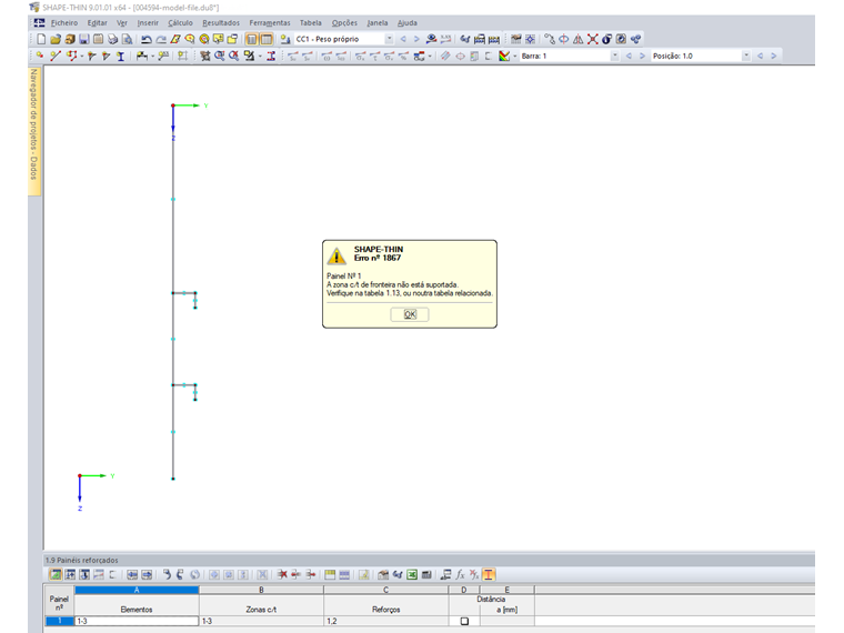 Mensagem de erro "A zona c/t de fronteira não está suportada".