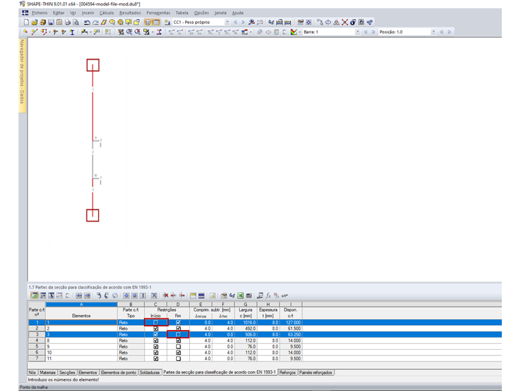 Sem a restrição nas bordas livres