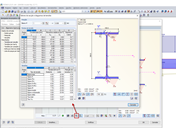 valores da secção e diagrama de tensões