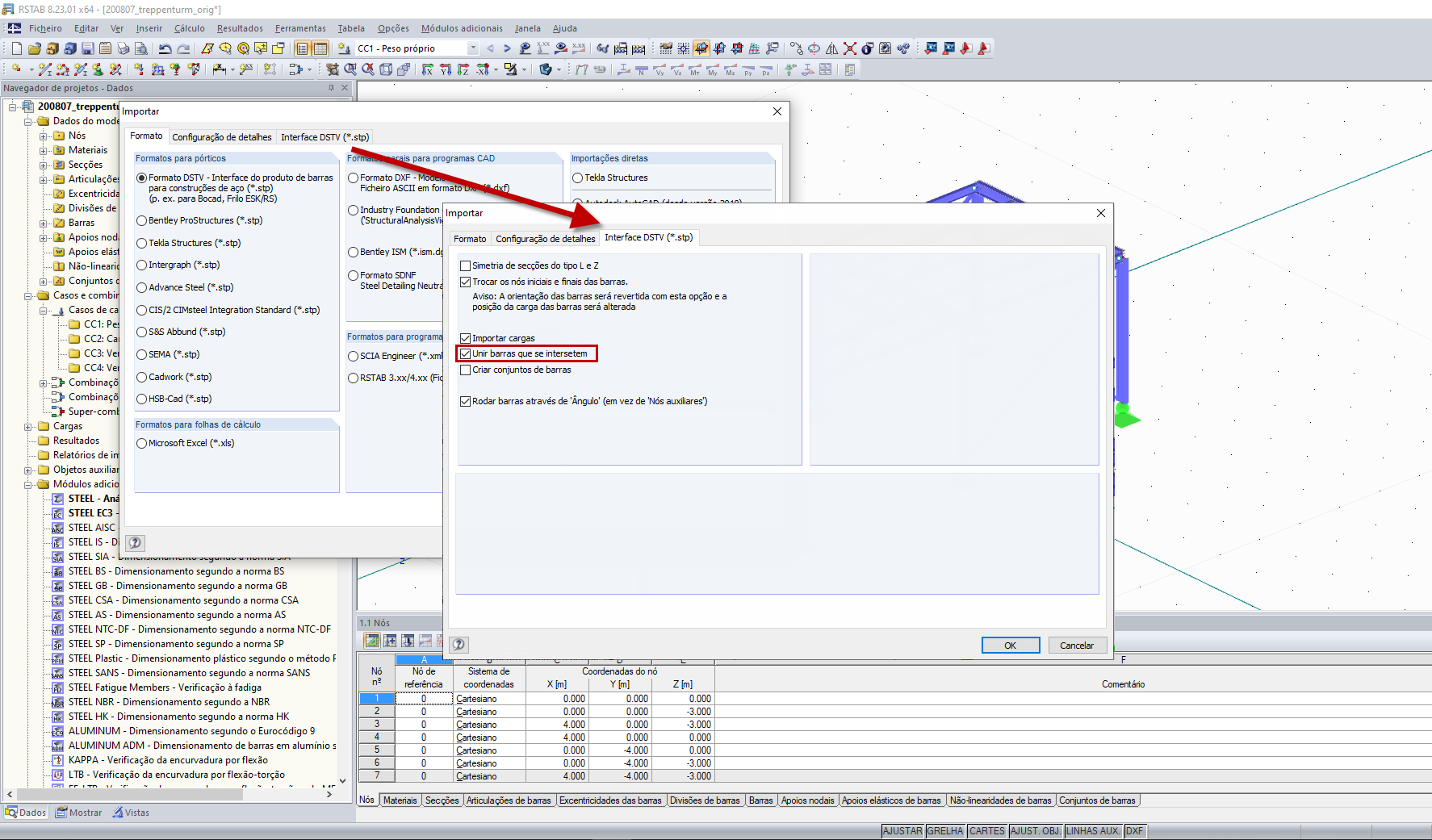 Importar stp – Configurações
