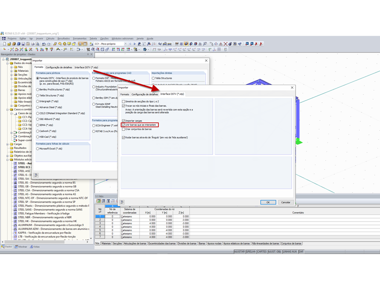 Importar stp – Configurações