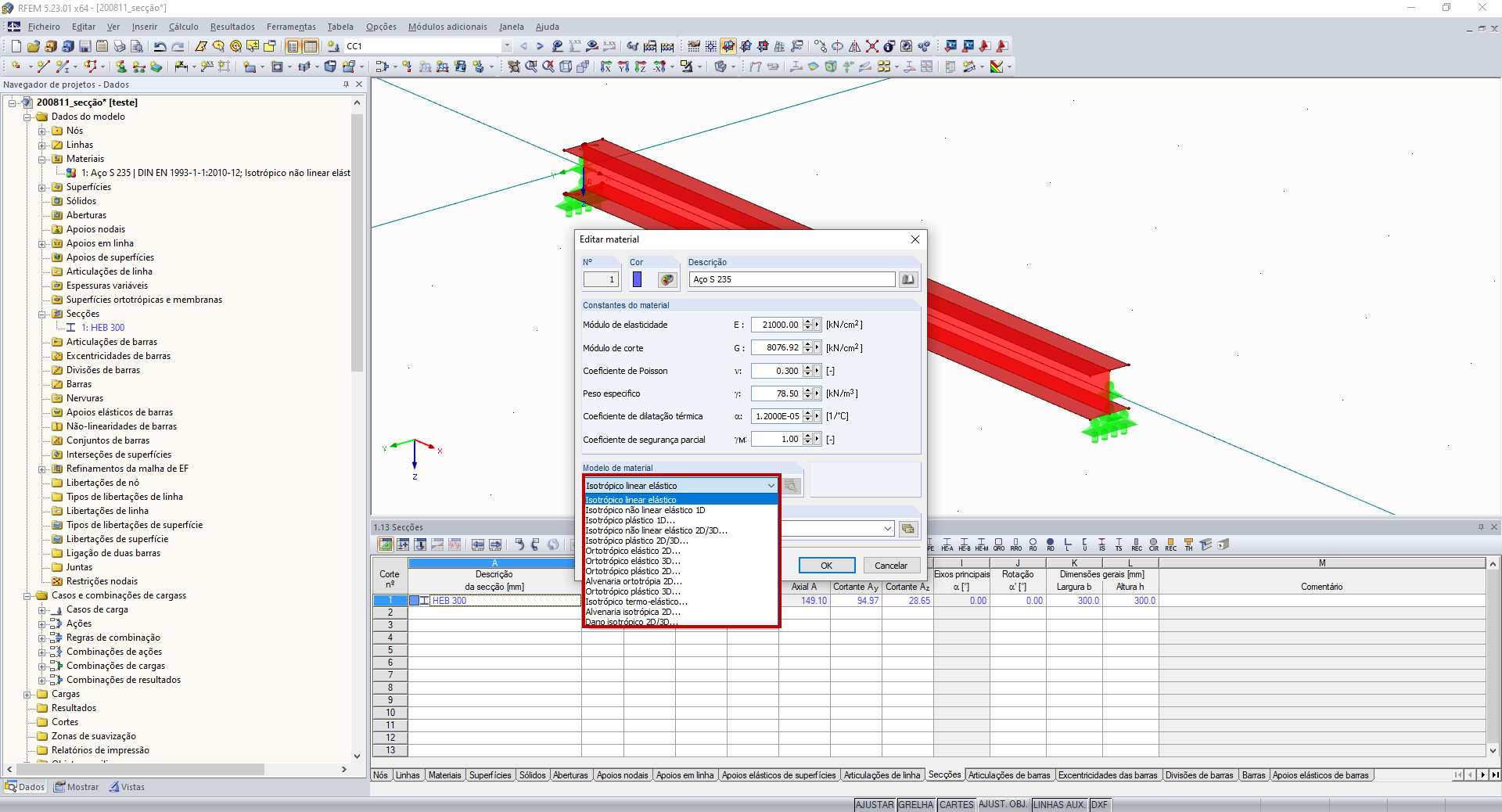 RFEM – Materiais