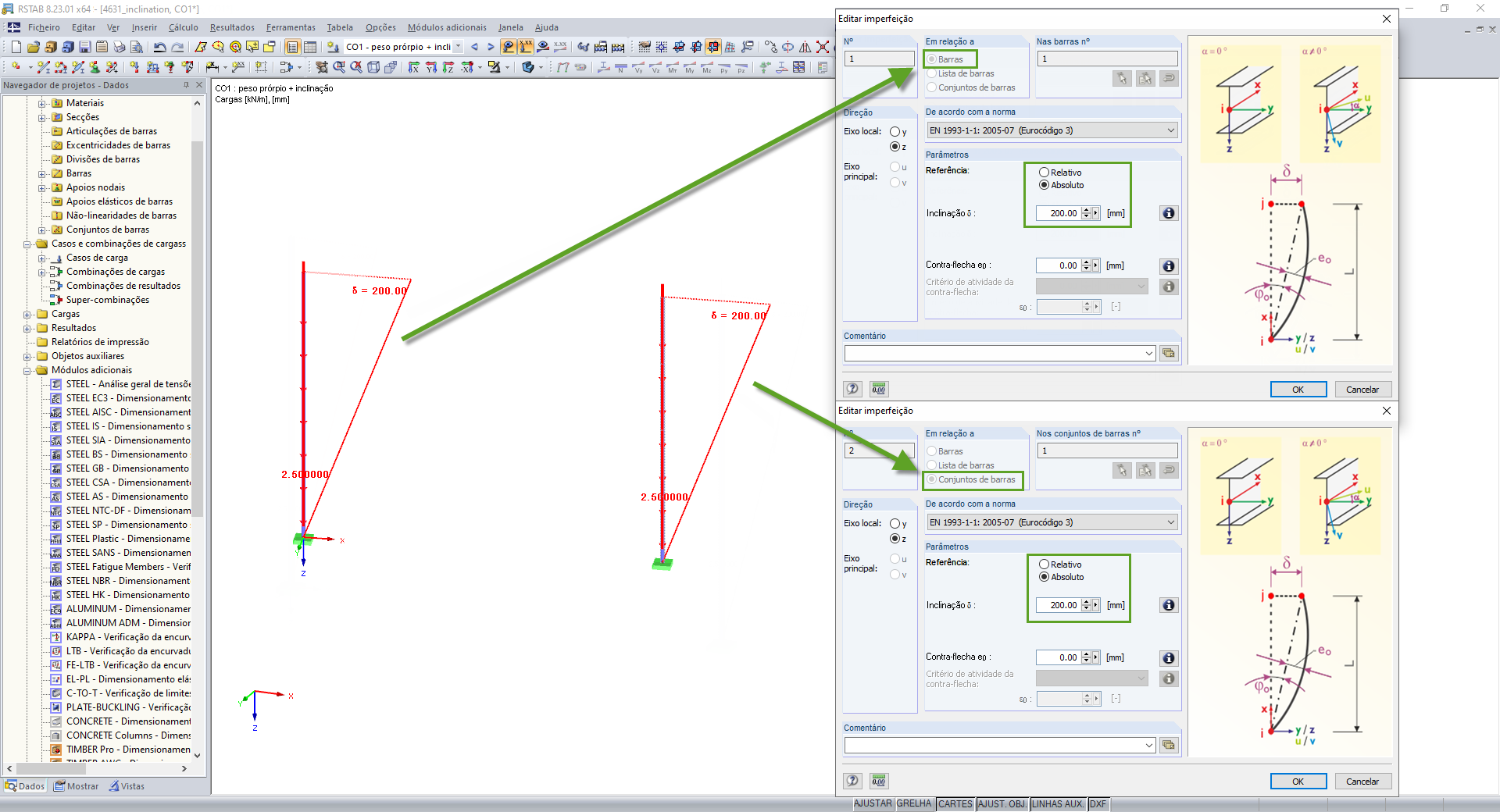 Entrada de dados da imperfeição