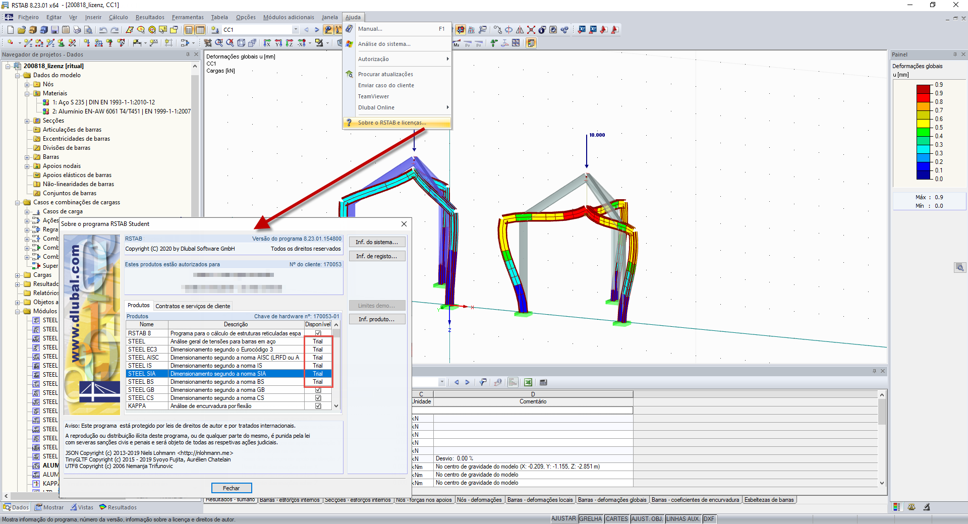 Vista geral do programa: licenciamento