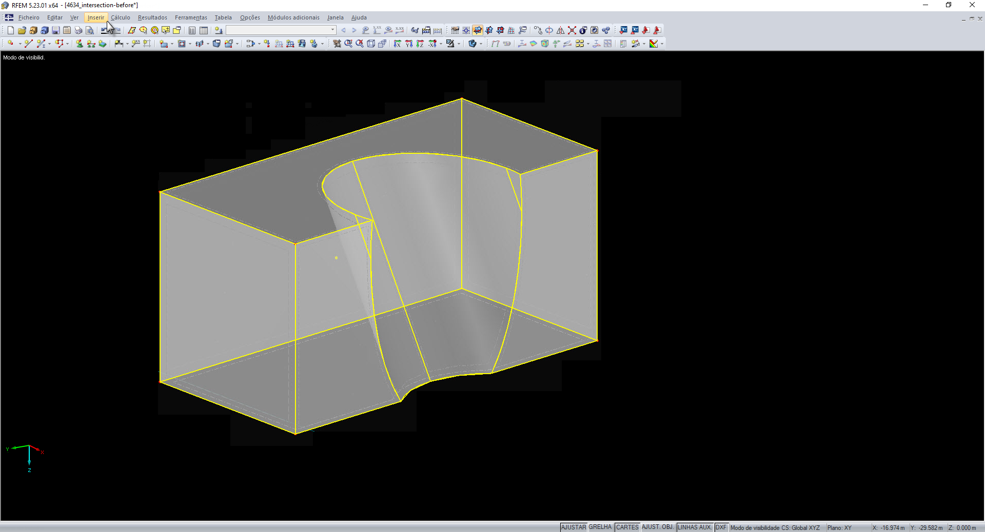 Novo sólido com intersecção