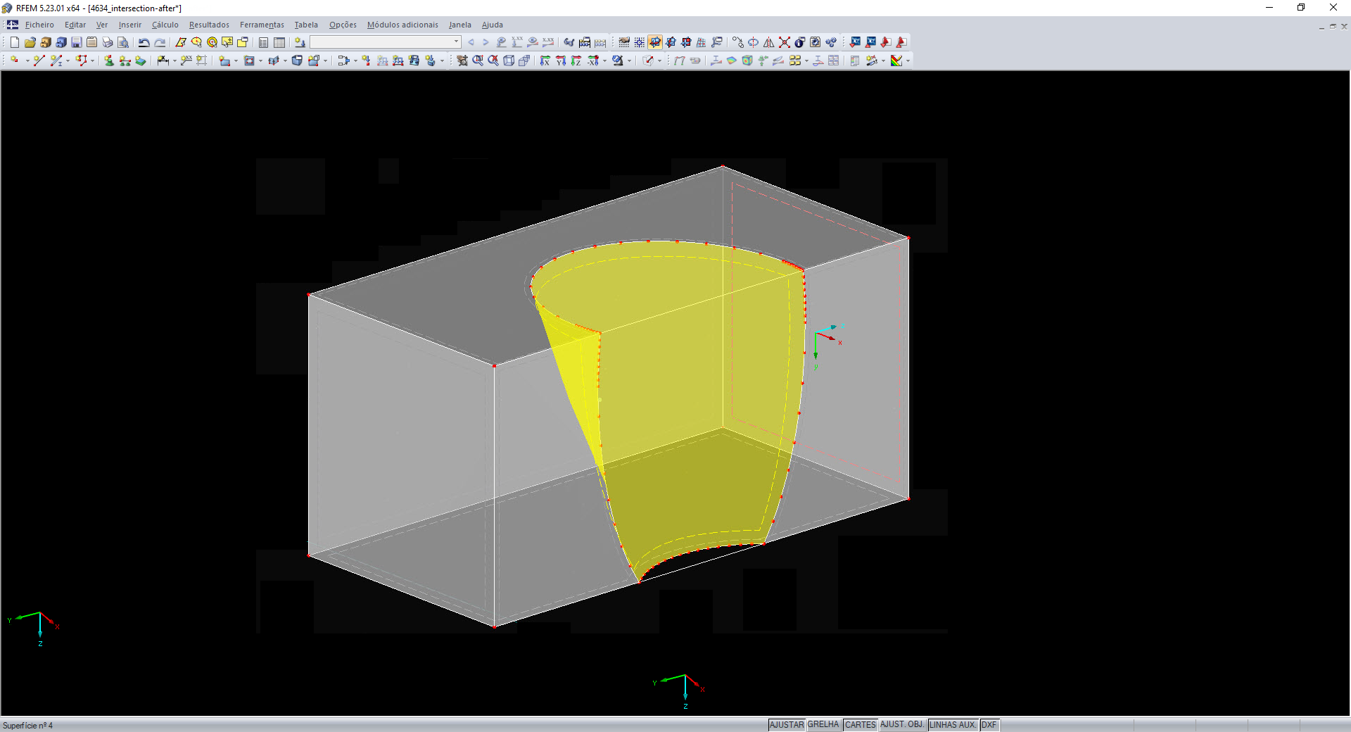 Novo sólido fundido sem intersecção