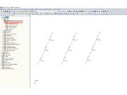 Ativação do sistema de eixos de linhas locais x, y, z no Navegador de projetos – Mostrar